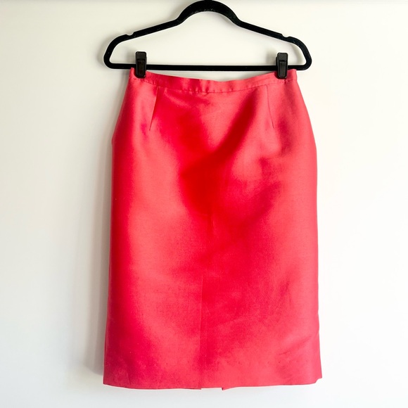Oscar de la Renta Silk-Cotton Blend Knee Length Skirt Size 6